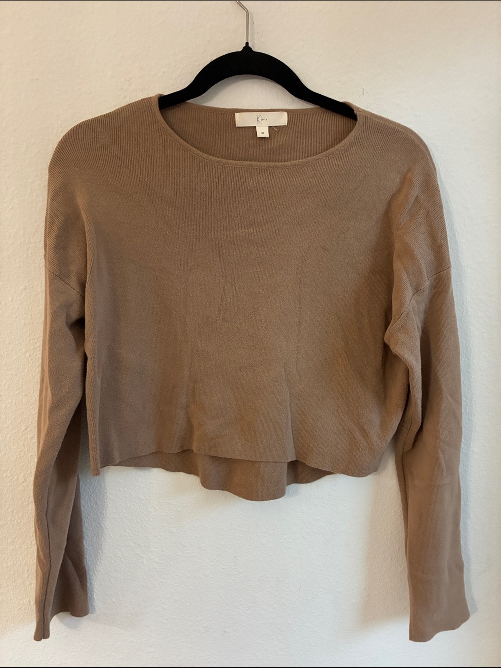 Kule Cropped Crewneck Sweater - Taupe
